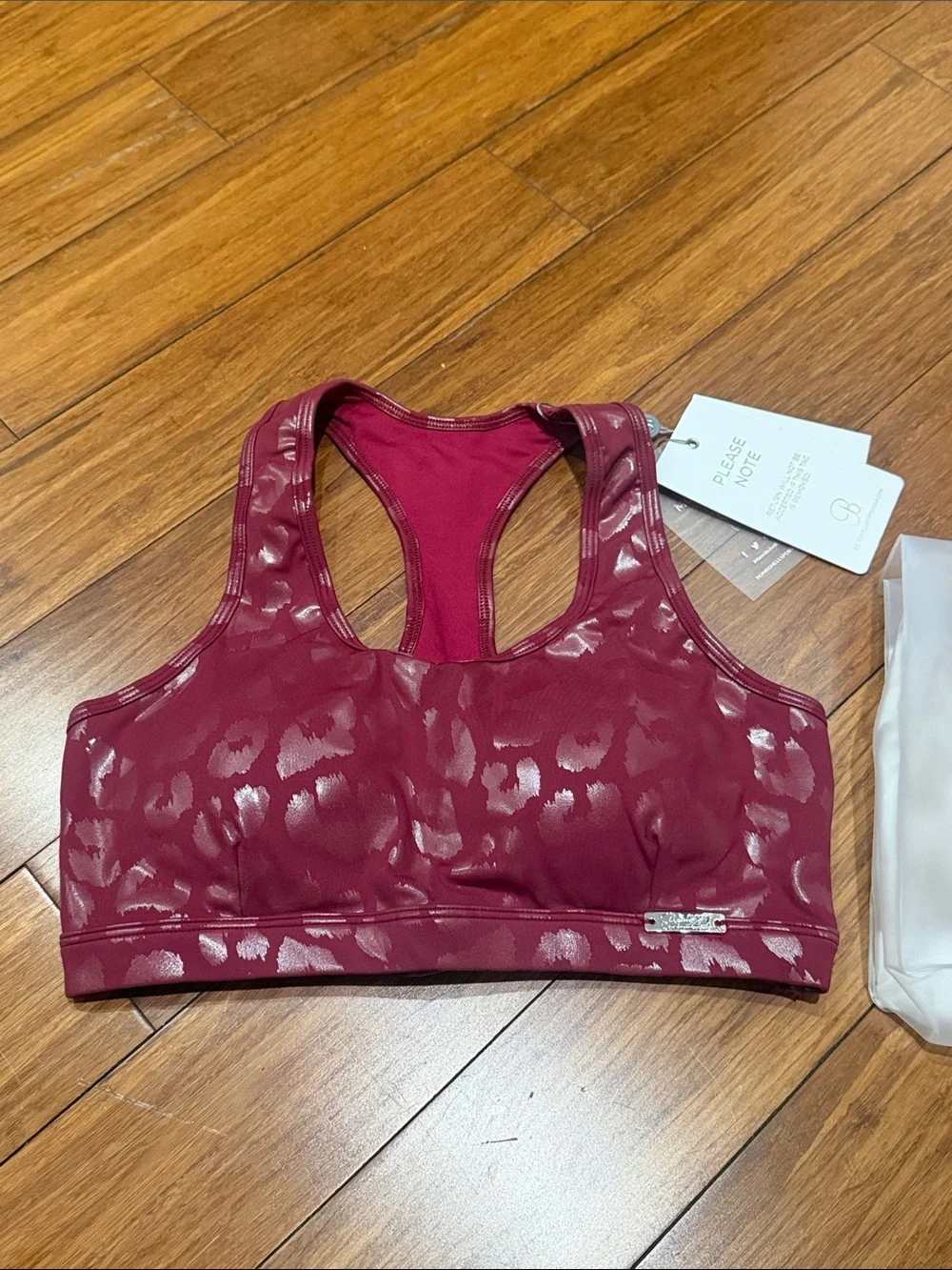 NWT Bombshell Sportswear Shine Sports abra Raspberry Leopard M